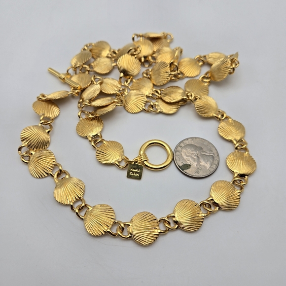 Anne Klein Seashell Necklace Long 36" Goldtone Ocean Mermaid Statement Beach - Picture 5 of 5